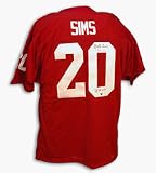 Billy Sims Autographed Oklahoma Sooners Throwback Red Jersey Inscribed with 78 Heisman
