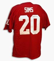 Billy Sims Autographed Oklahoma Sooners Throwback Red Jersey Inscribed with "78 Heisman"