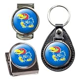 NCAA 3 Piece Key Chain, Money Clip and Magnet Clip Set Team: Kansas Univ