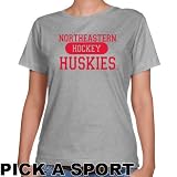 Northeastern Huskies Ladies Ash Custom Sport Classic Fit T-shirt - (XX-Large)