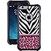 iPhone 6 6s Case, True Color® Hot Pink Leopard & Lace on Zebra Emboss Printed Impact Resistant TPU Anti-slip Grip Snap-On Soft Rugged Cover for iPhone 6/6s (4.7