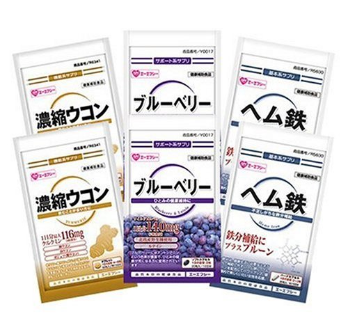 Cover image : 【Amazon.co.jp 限定！】AFC 機能サプリセット (ブルーベリー・ヘム鉄・濃縮ウコン) 各2袋入り