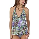 Mossimo® Black Women's Mosaic Tankini Swim Top - Green/Purple