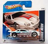 2011 Hot Wheels White DODGE NEON #125/244, Dragsterz #5/10 (Short Card)