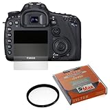 GTMax LCD Kit Clear Screen Protector + 58mm Multi Coat Ultra Violet UV Protection Glass Filter for Canon EOS 7D SLR Digital Camera