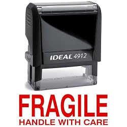 FRAGILE HANDLE WITH CARE Office Stock Self-Inking Rubber Stamp