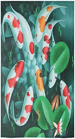 Japanese Fancy Carp Koi Fish Sale Custom Bath Towels Large Soft and Comfortable Travel Beach Bathroom Shower Washcloth Wrap for Men/Women 80% Polyester 20% Cotton, (30" x 56")