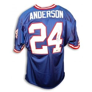 Buy Ottis Anderson Autographed Hand Signed Custom Blue Throwback Jersey
