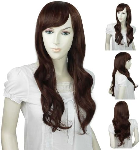Landisun Tag New Stylish SN029 Dark Brown Women Girls Sexy Long Full Curly Hair Wig