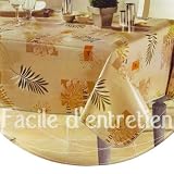 Nappe Toile ciree Tropic naturel Rectangle 140x240cm