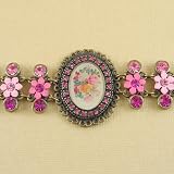 Victorian Bracelet with pink Austrian crystals