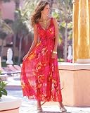 Together Bold floral-print dress with surplice neckline|