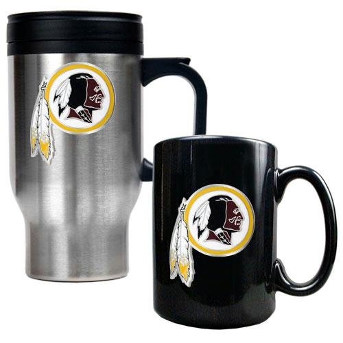 NFL Washington Redskins Travel Mug & Ceramic Mug Set - Primary Logo