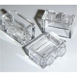 Lego Building Accessories 1x2 Clear Transparent Brick without Pin, Bulk Pack 50 Pieces