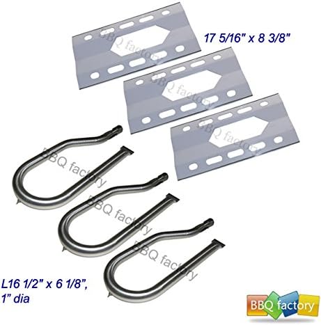 bbq factory Nexgrill 720-0011,720-0047-U Replacement Heat Plate and Burner - 3 Pack (Parts # 10801, 91281 SS)