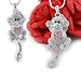 Silver Tone Peach Pink Color Monkey Animal Pendant Necklace Fashion Jewelry