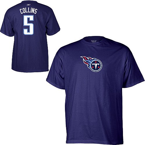 Reebok Tennessee Titans Kerry Collins Youth (8-20) Name & Number T-Shirt Medium