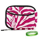 Pink & White Zebra Animal Print Vangoddy Exclusive Double Padded Carrying S ....