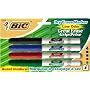 BIC Great Erase Low Odor Dry Erase Markers, Fine Point, Assorted, 4 Dry Erase Markers (GDEP41)