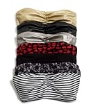 Material Girl Top, Strapless Bandeau Bra Solid Black S