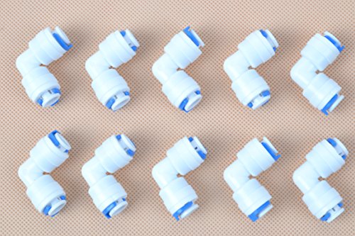 10 pcs 1/4"x1/4" push fit elbow tube quick co…