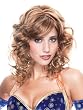 Light Brown Medium Length Wig Flowing Curly Hair With Bangs Great For Theatrical Productions