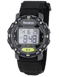 Armitron Unisex 40/8291BLK Black Velcro Strap Grey Round Digital Chronograph Watch