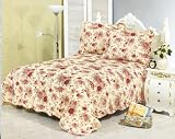 Antique Rose Reversable Quilt Set Full
