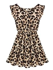 Cotton/Polyester Leopard Print Tunic/Mini Dress 