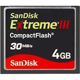 SanDisk SDCFX3-004G-A31 4 GB Extreme III CompactFlash Card (Retail Package)