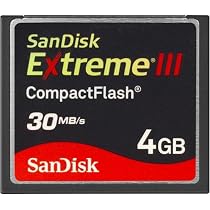 SanDisk SDCFX3-004G-A31 4 GB Extreme III CompactFlash Card (Retail Package)