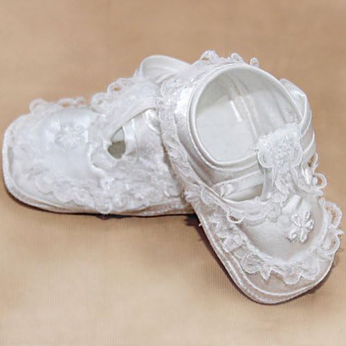 Corrine Baby Girl White Lace T Strap Christening Easter Shoes Baby 0-3