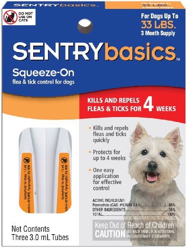 Sentry Value Flea and Tick Squeeze-On for Dogs and Puppies - Less than 33-Pound
