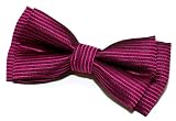 Premium Stripe Textured Pre-tied Bow Tie Double Layers - Various Colours (Width: 11.5 cm)