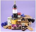 THE CHIRBURY FOOD HAMPER - traditional hand woven willow hamper packed with: Red Wine, handmade English chocolates, handmade shropshire chutney and savoury biscuits, preserves and much more.