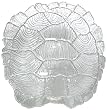 Clear Glass Turtle Shell Extra Large Bowl 19"x18"x4" H