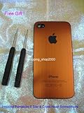 Iphone 4 Back Cover Housing, Orange Metal Battery Door, Replacement Back Gl ....