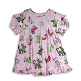 Sara's Prints - Toddler Girls Long Sleeve Nightgown, Pink, Grey