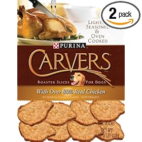 Carvers Roasted Slices for Dogs, Chicken, 16-Ounce Bags (Pack of 2)
