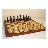 Classic Rosewood and Boxwood Chessmen with Mahogany/Maple Veneer Board