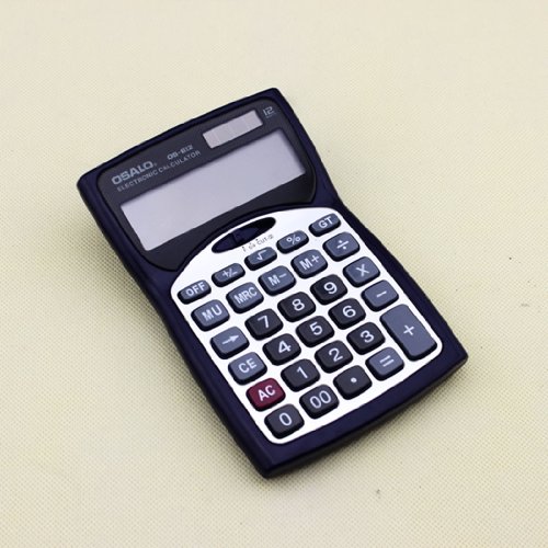 Two Way Power Solar Electronic Calculator Osals Os-612 High Plastic Key on Metal Faceplate Electronic Calculator Carrying Easy
