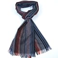Exquisite Men's Multicoloured Striped Wool Scarf - Mens Extra Fine Merino Scarf - Made by Johnstons in Scotland