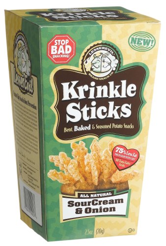 Buy Now at Amazon.com: LesserEvil Krinkle Sticks SourCream & Onion, 2.5-Ounce Boxes (Pack Of 12)