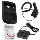 Rapid Car Charger + Home Travel Charger + Black Silicone Soft Skin Cover Ca ....