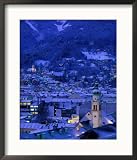 Innsbruck at Night, Austria Framed Photographic Poster Print by Walter Bibikow, 22x26
