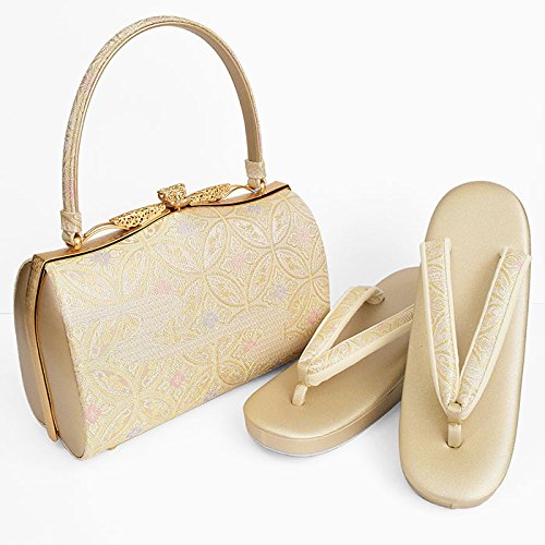 和ごころきもの屋　【紗織】ブランド【草履バッグセット】Ｌサイズ【帯地】パールトーン加工済【３枚芯】【日本製】和装バッグ　着物　バッグ　セット　フォーマル　単品　礼装　留袖　成人式　結婚式　訪問着　附下げ　振袖　bagset208