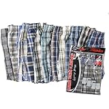Men's 12-pack Plaid Woven Boxer Shorts with Front Button
