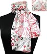 Scarf Black Red White Multi Flower Neckerchief 13"x60"