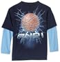 And 1 Boys 2-7 Long Sleeve Slider,Navy,7