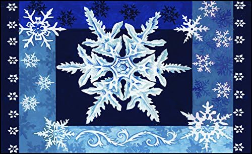 Toland Home Garden800111 Cool Snowflakes Winter Door Mat 18x30 Inch Outdoor Doormat for Entryway Indoor Entrance